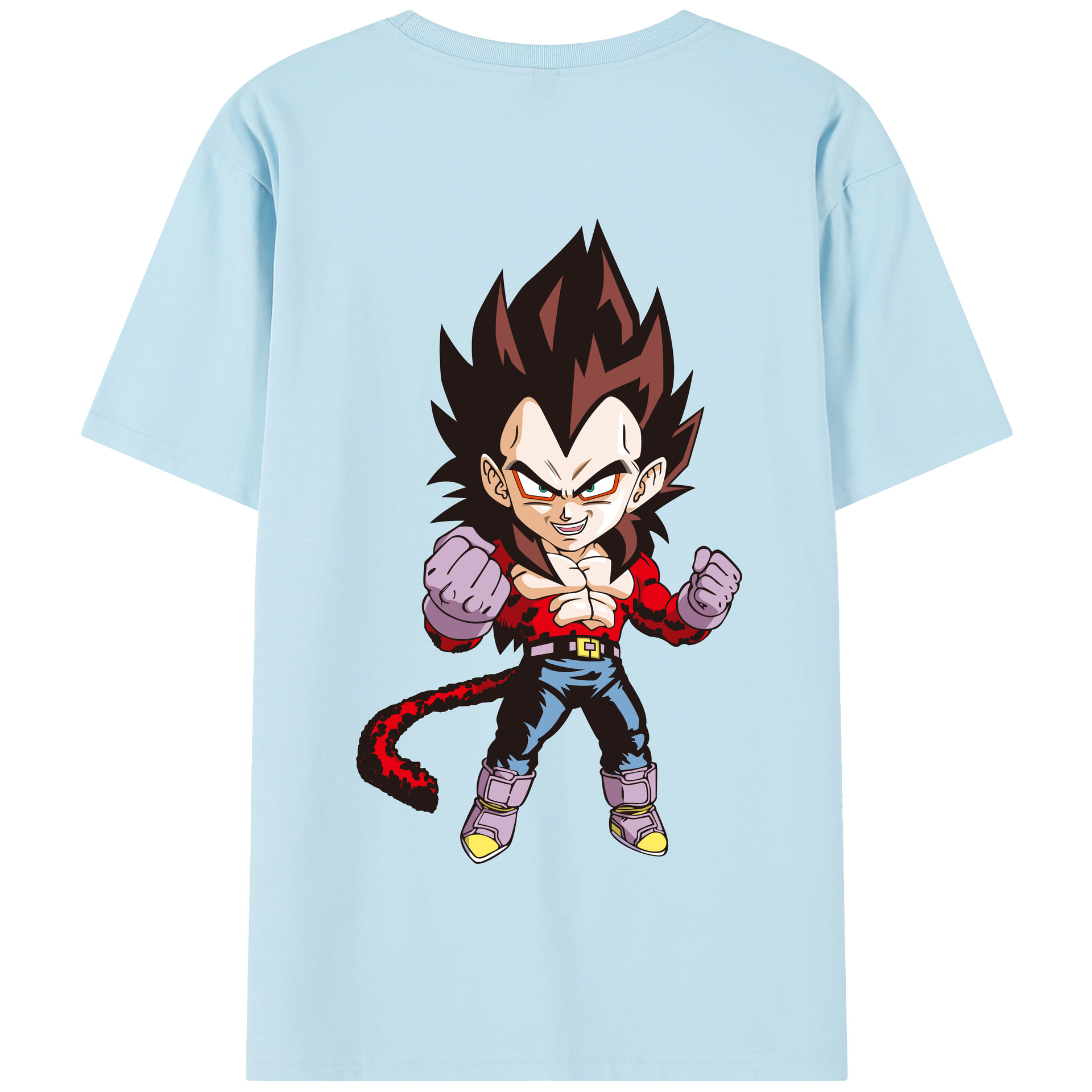 （画像用） ドラゴンボール ベジータ四世（Bejīta Yonsei）DRAGON BALL Vegeta IV 綿100％半袖Tシャツ（背面プリント）